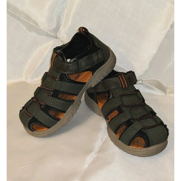 Eddie Bauer Toddler Edmund Sandals Green Size 8M Closed Toe Adventure Shoes - Picture 2 of 9